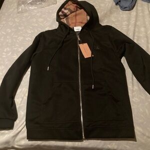 Vintage Burberry Black Zip-Up Sweater